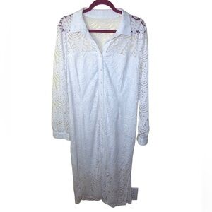 RABBIT rabbit rabbit designs long sleeve lace shirt dress size 18